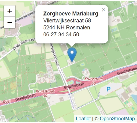 Routekaart Zorghoeve Mariaburg